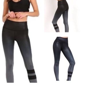 ALO Yoga Gray Gradient Ombré Stripe Airbrush Leggings
